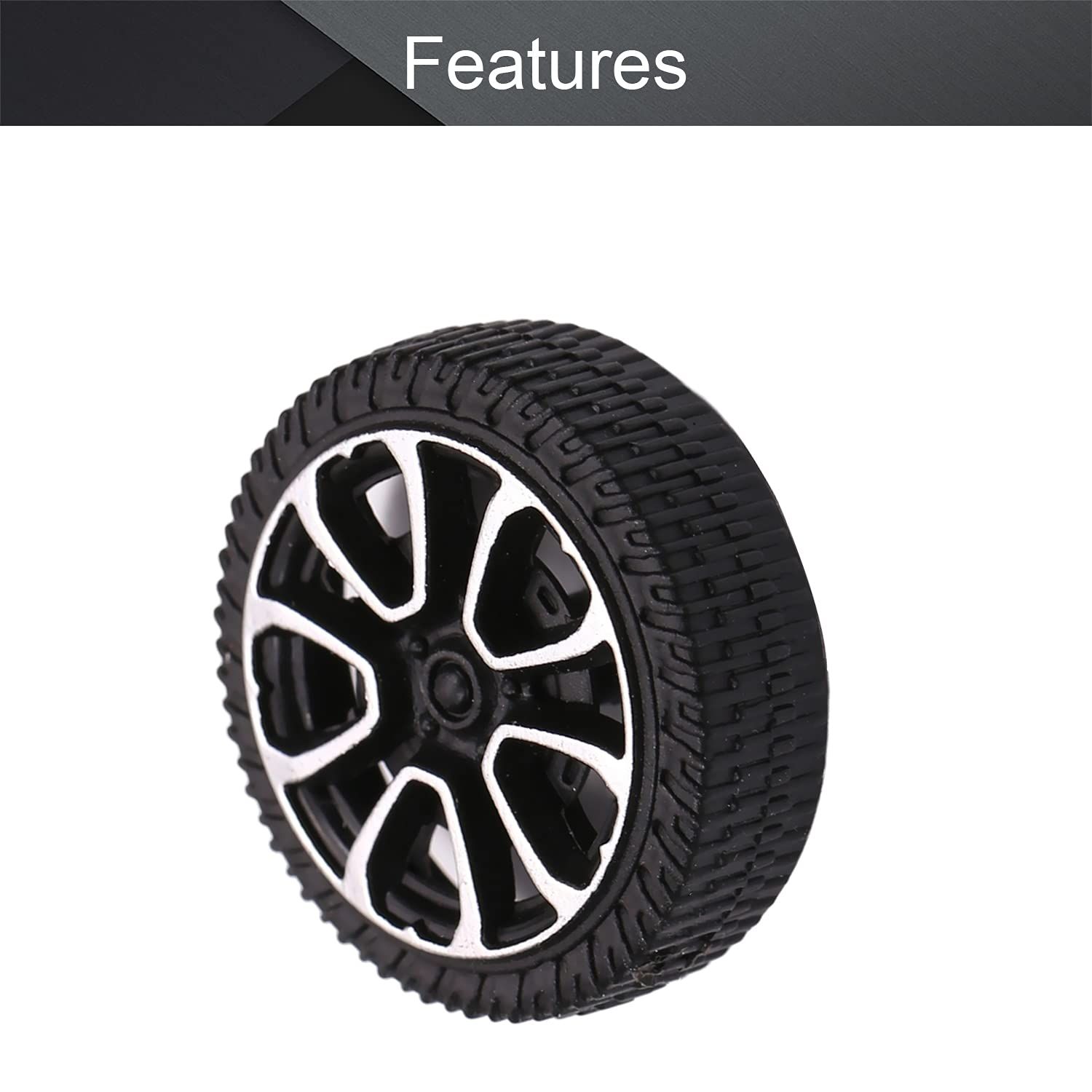 RC Cars Wheels, 4Packs Black Toys wheels, Shaft Plastic Model wheels for DIY Toy, RC Car, Truck, Boat and Helicopter Model Part — image 3