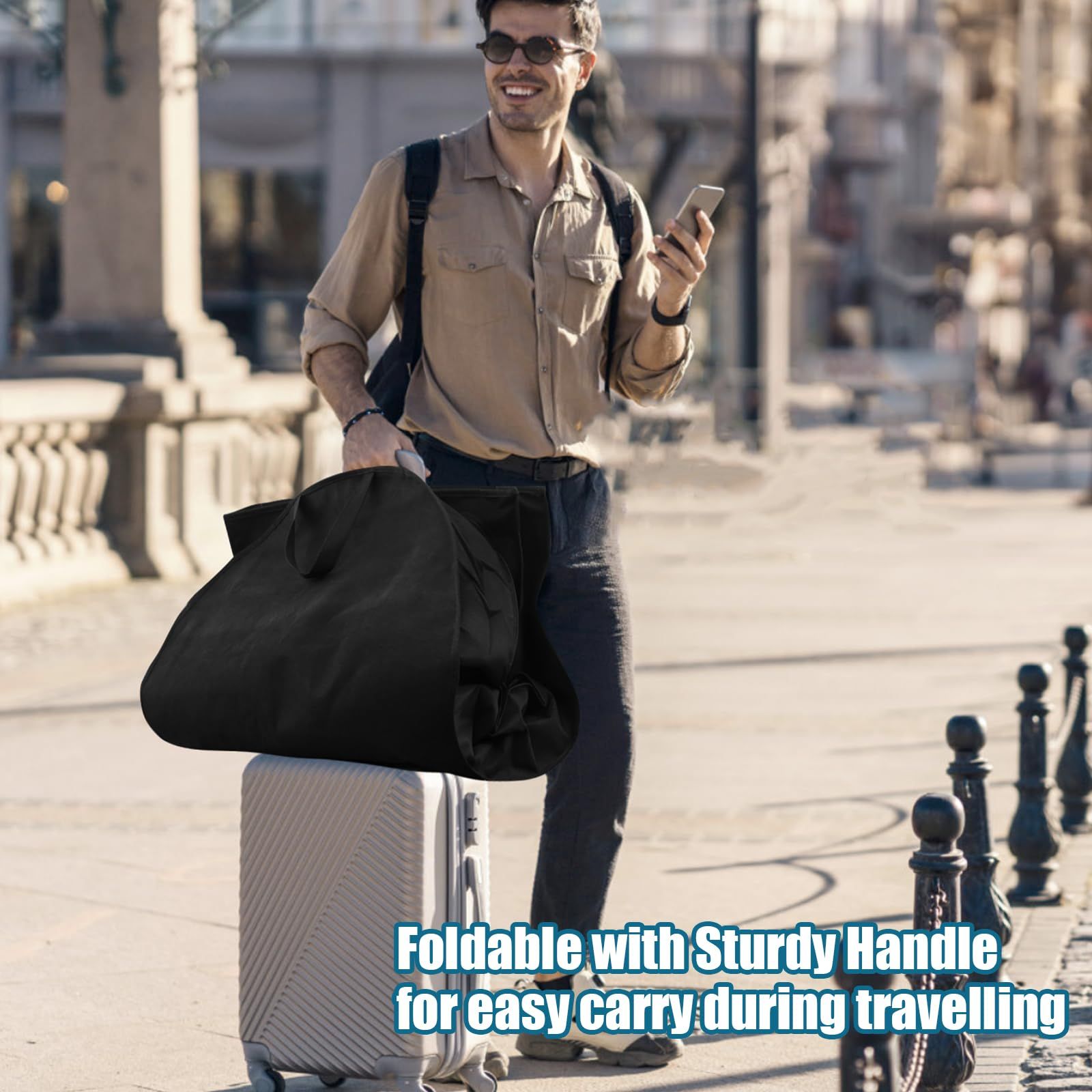 Garment Bags for Travel, 1Pack Heavy Duty 45" Hanging Garment Bags for Men, Double Sides Zipper & 3 Large Mesh Pockets — image 2