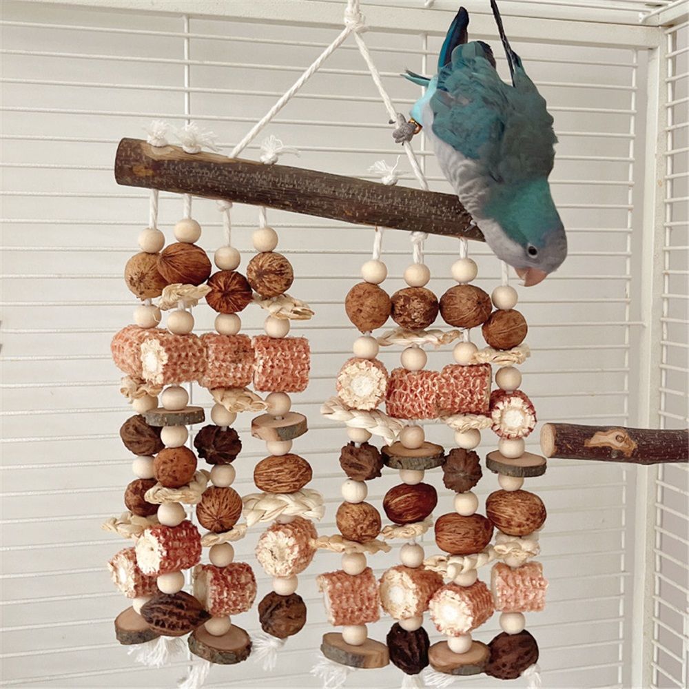 Large parrot toys, natural nuts, corn cobs, wooden African grey macaw, chew and tear toys, cockatoos, and large and medium-sized birds — image 2
