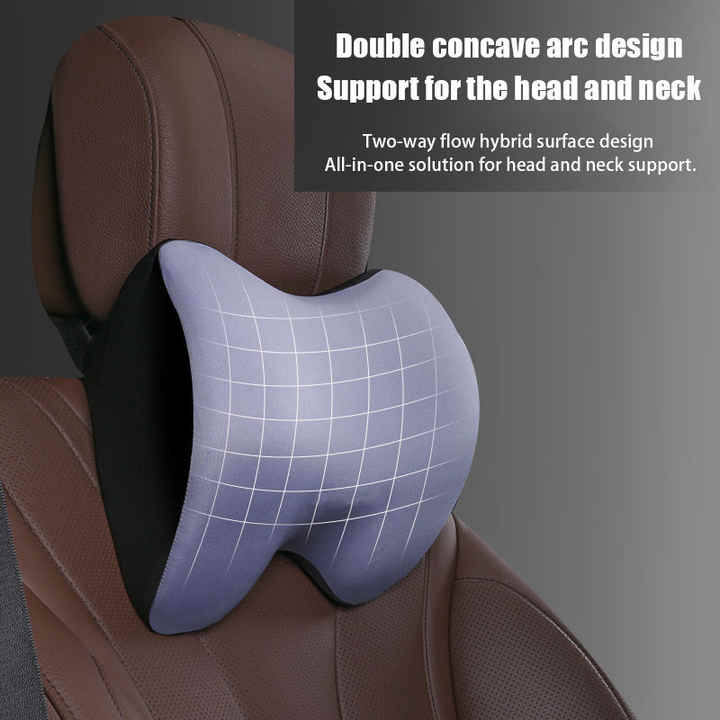 Black Memory Foam Car Seat Neck and Lumbar Support Set – Ergonomic Cushion for Office, Home, and Driving — image 2