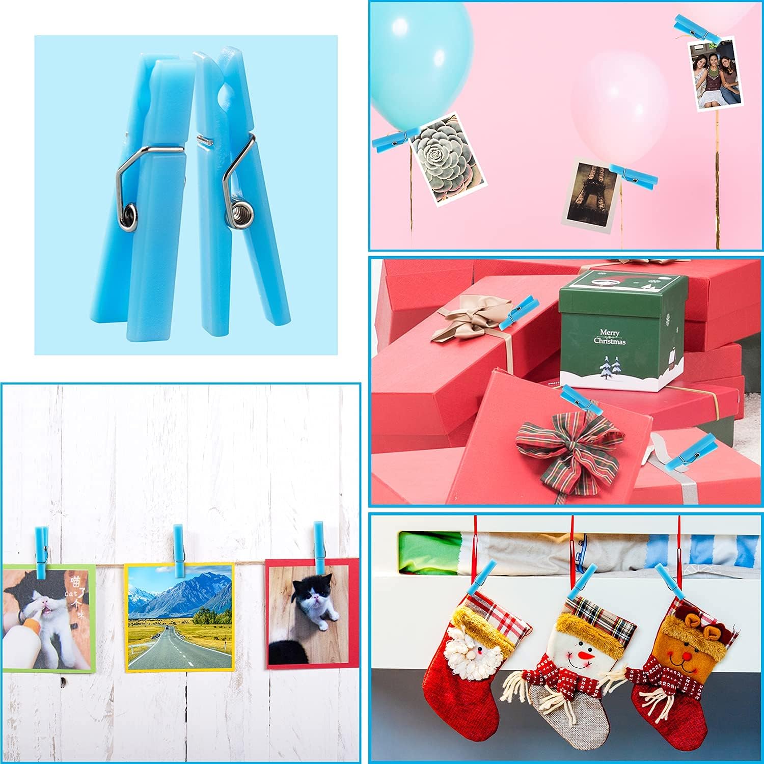 60PCS Baby Shower Clothespin Games Boy Plastic Mini Clothes Pins 1.4 inch for Party Decorations,DIY Crafts(Blue) โ image 6