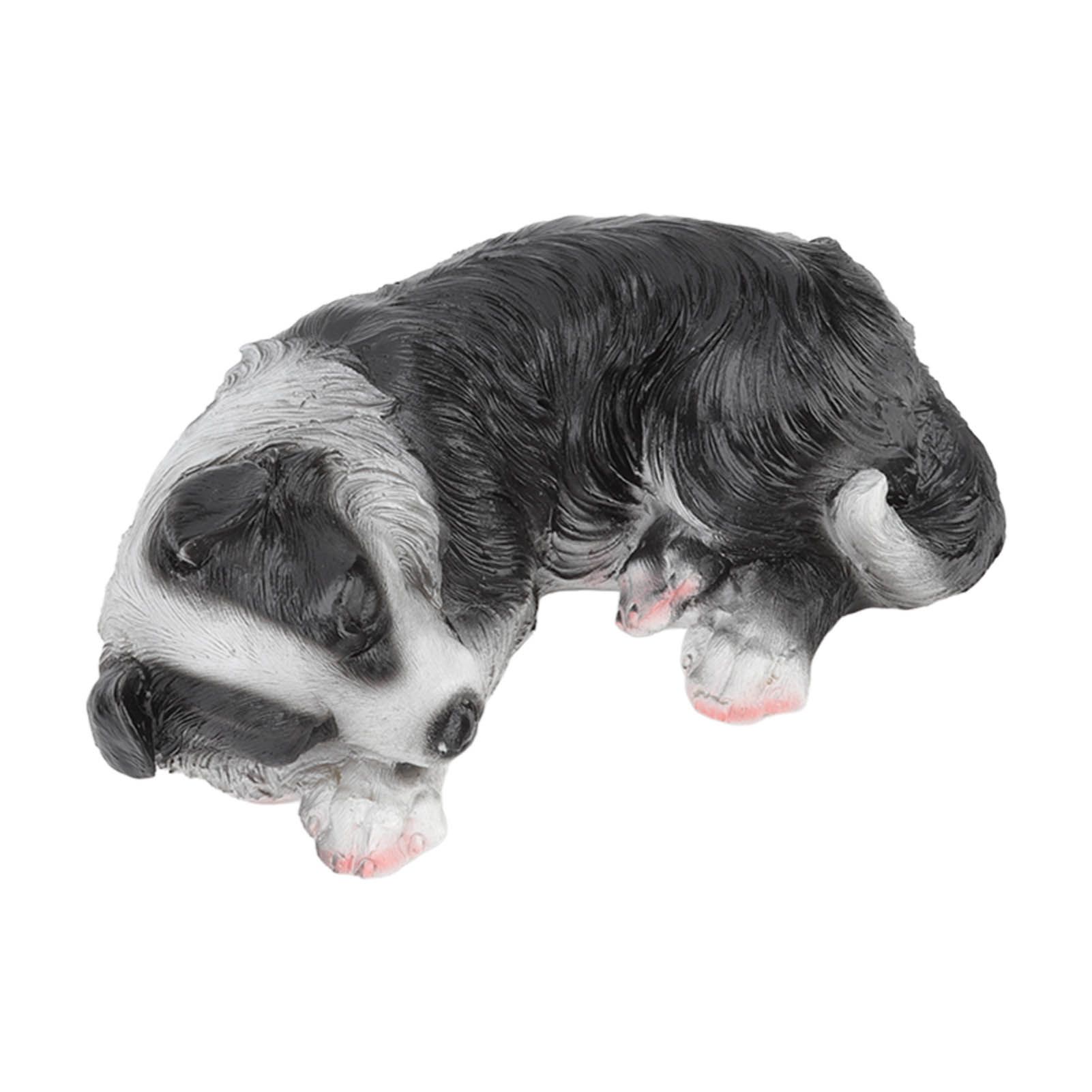 Puppy Statues Sculptures Synthetic Resin Waterproof Border Collie Statue Ornament for Garden Outdoor — image 6
