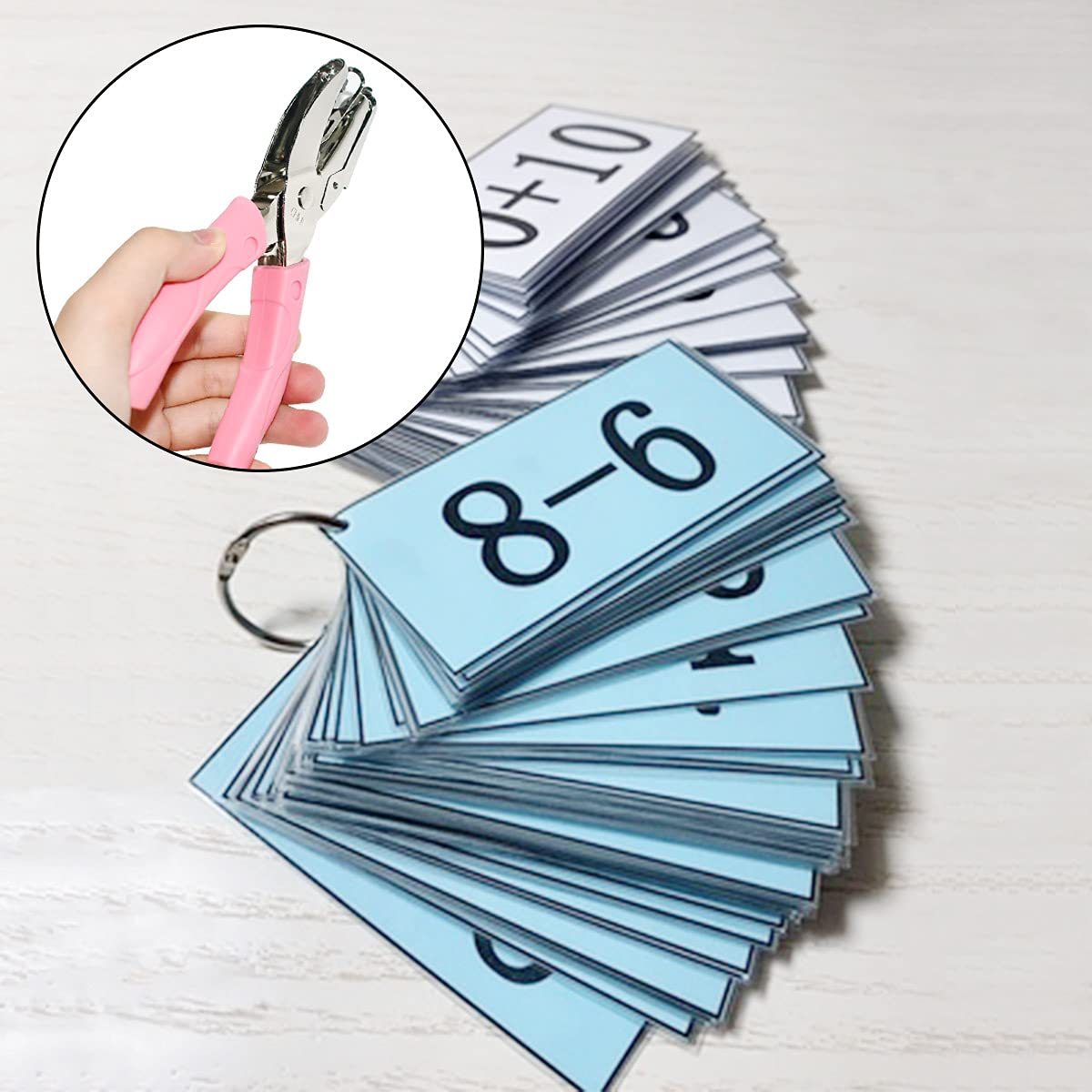 Handheld Hole Paper Punch Puncher for Craft Paper Tags Clothing Ticket DIY Scrapbook Tool, with Pink Soft Handheld Grip (Middle Circle 1/8 inch) โ image 3