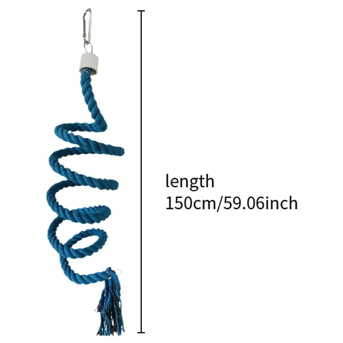 Bird Climbing Rope Toy Cotton Spiral Ladder Parrot Cage Hanging Swing Pet Toy - Green — image 4