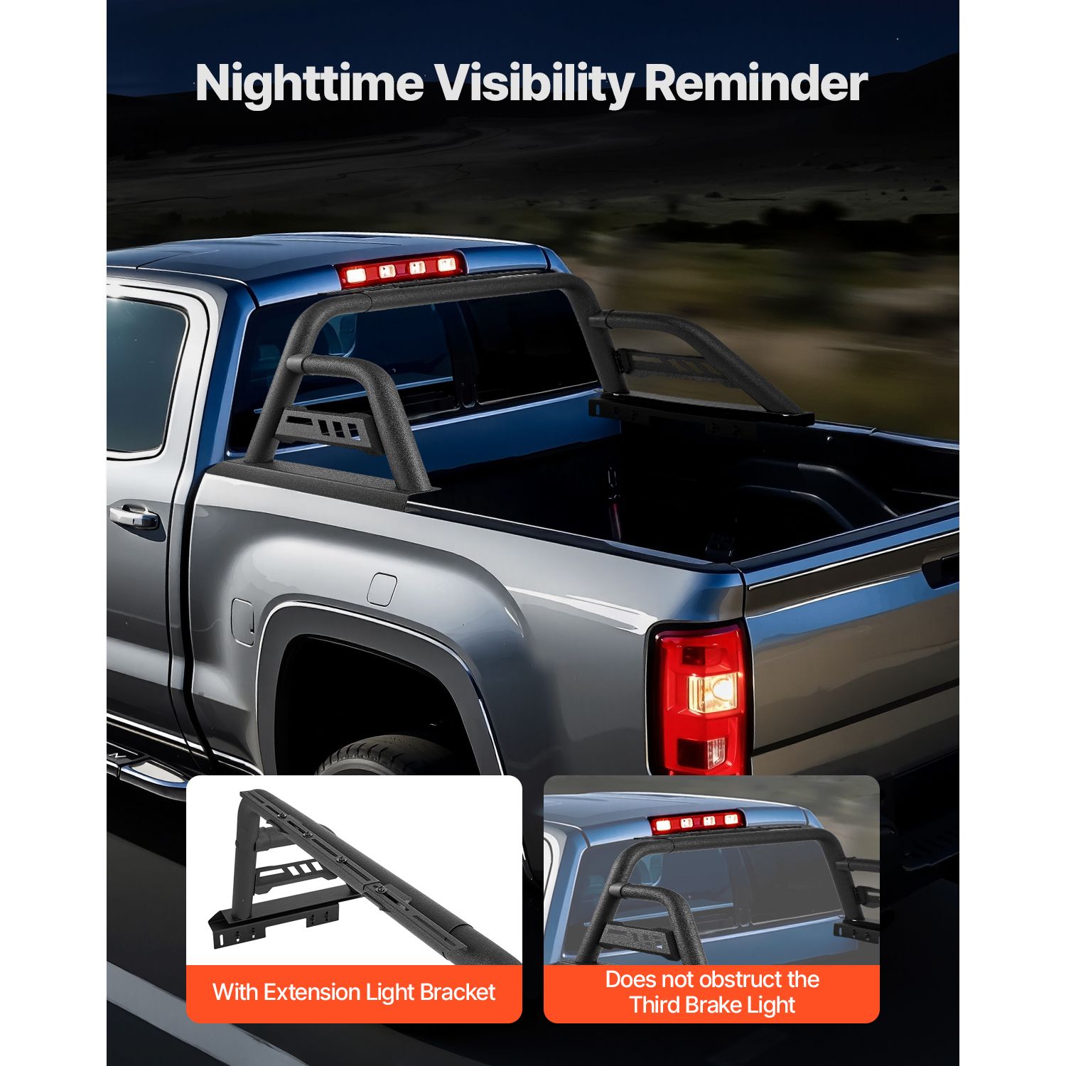 Truck Bed Roll Bar Universal Chase Rack for Mid-Size Pickup Carbon Steel — image 4