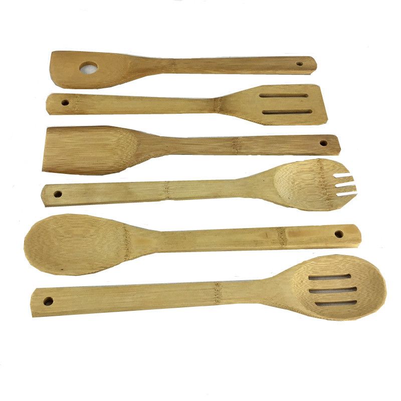 Bamboo Utensil Set Xiao Zhuyang 5 Piece Kitchen Tools Oval mixing spoon 30*6*2.5 โ image 4