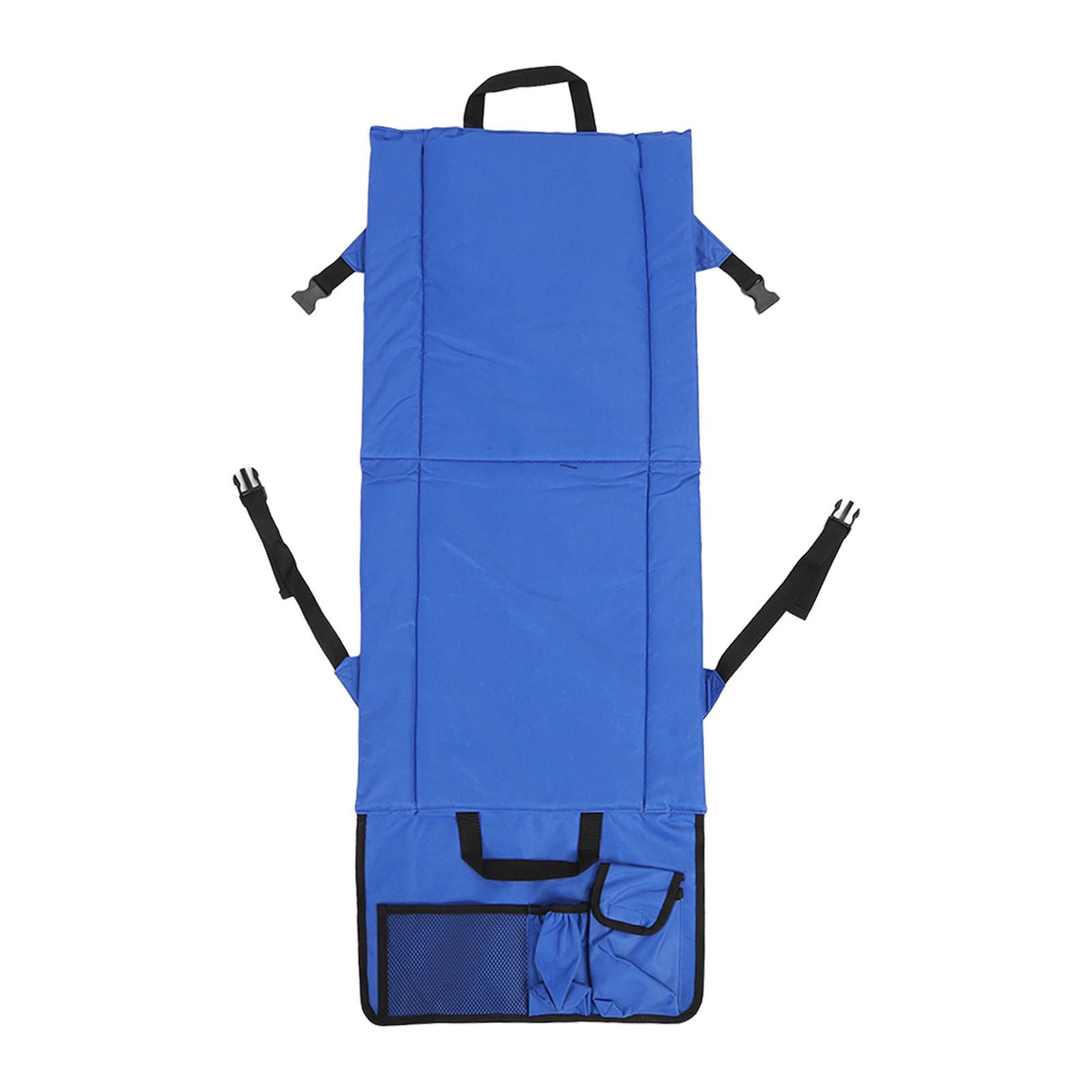 Folding Stadium Chair Adjustable Angle 600D Oxford Cloth Portable Bleacher Cushions with Pocket for Sandbeach Picnic BBQ Blue — image 5
