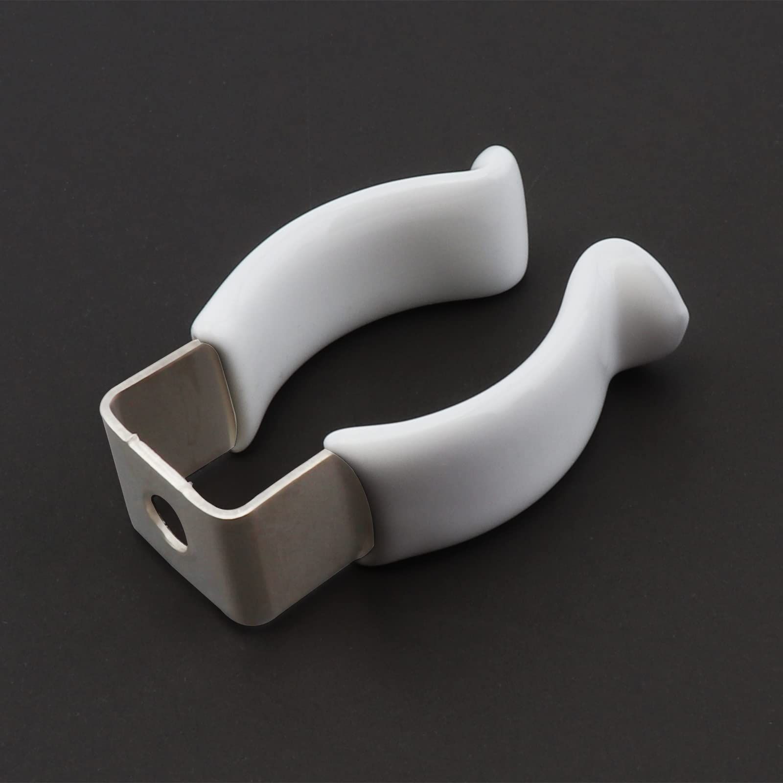 10pc -Clips Holder Bracket for Bulbs & Fluorescent Tubes Mounting Accessories, White Plastic Dipped Clamps Lamp Support Lampholder โ image 5