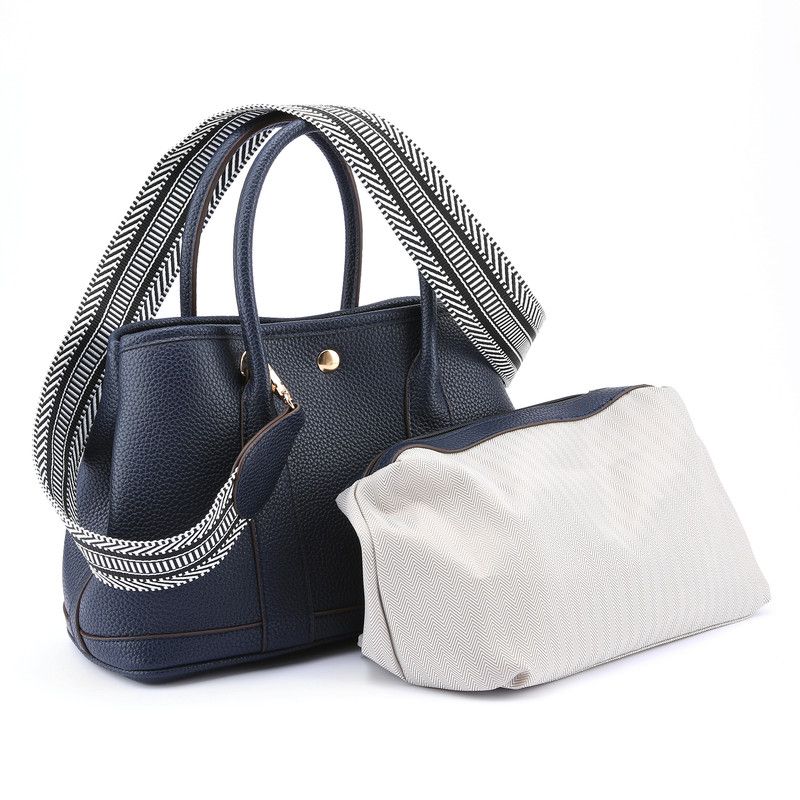 Women's shoulder bag, women's wallet, vintage handbag-Dark Ink Blue, Large