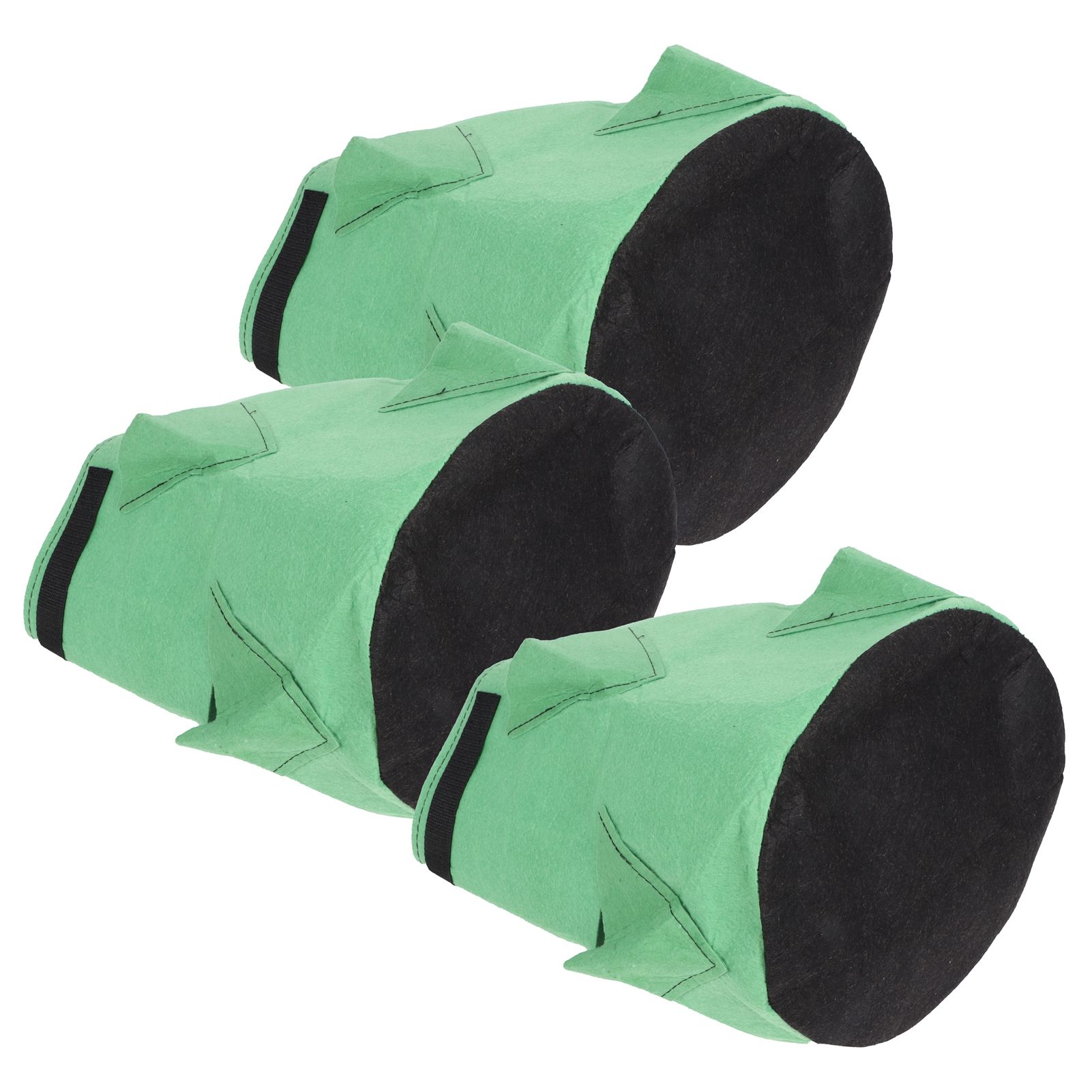 3Pcs 6-Holes Strawberry Planting Bag Felt Garden Plant Grow Bags 26L/7Gallon Green — image 6