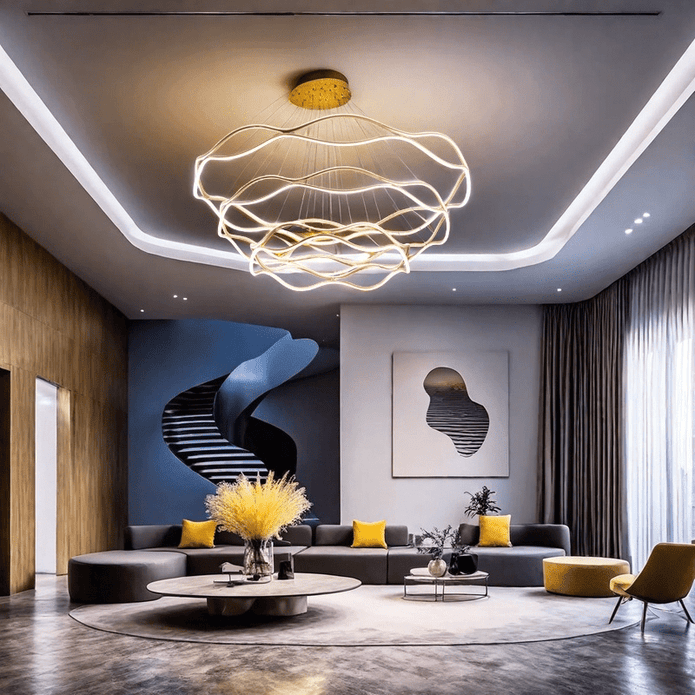 BAMDECOR A212/3 Modern Wavy Art Aluminum Light Fixture for Living Room Bedroom Indoor Decor โ image 2