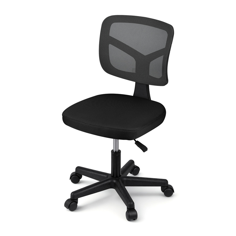 Artiss Armless Office Chair with Wheels, Ergonomic 360° Swivel Home Office Desk Chair, Height Adjustable Computer Task Chair with Fabric Back and Seat for — image 3