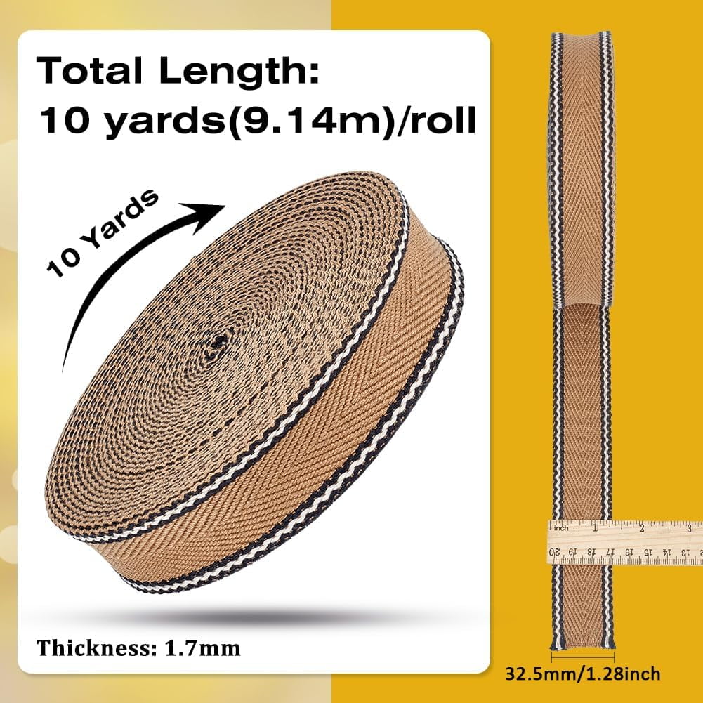5 Yards Polycotton Jacquard Arrow Ribbon Clothes Accessories Olive 1-1/2 inch(38mm) — image 2