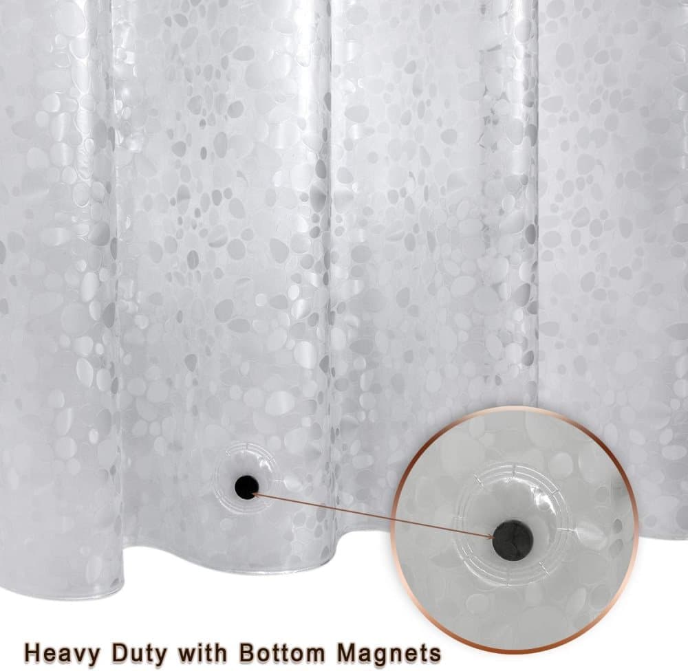 Waterproof EVA Shower Curtain with Pebble Pattern, 180x180 cm, Transparent Odorless โ image 3