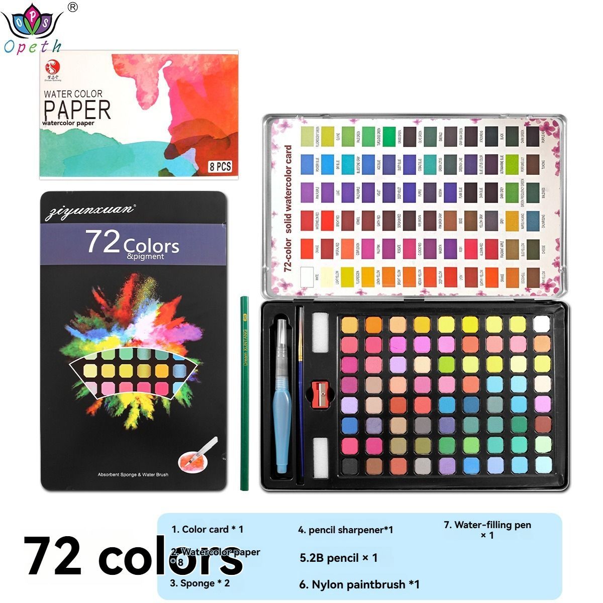 solid watercolor paint set — image 3