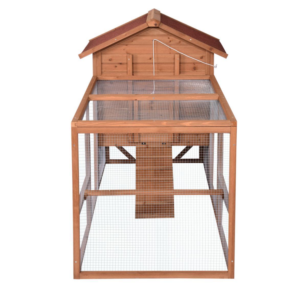 YES4PETS 248 cm XL Chicken Coop Rabbit Hutch Ferret Hen Guinea Pig House With Wheels โ image 4