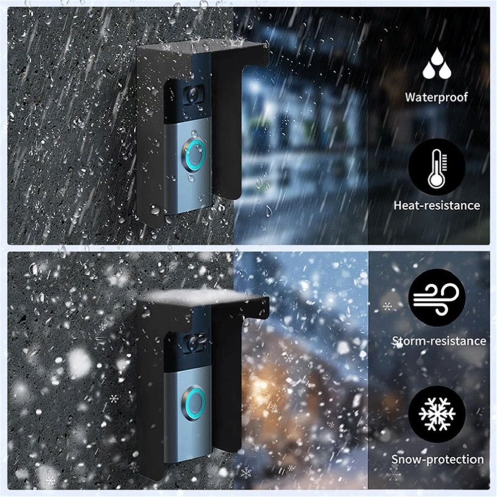 Outdoor Black Doorbell Rain Anti-Glare Cover, Steel Weather-Blocking Camera Cover Glare Sun Shade Protection for Most Video Doorbells โ image 5