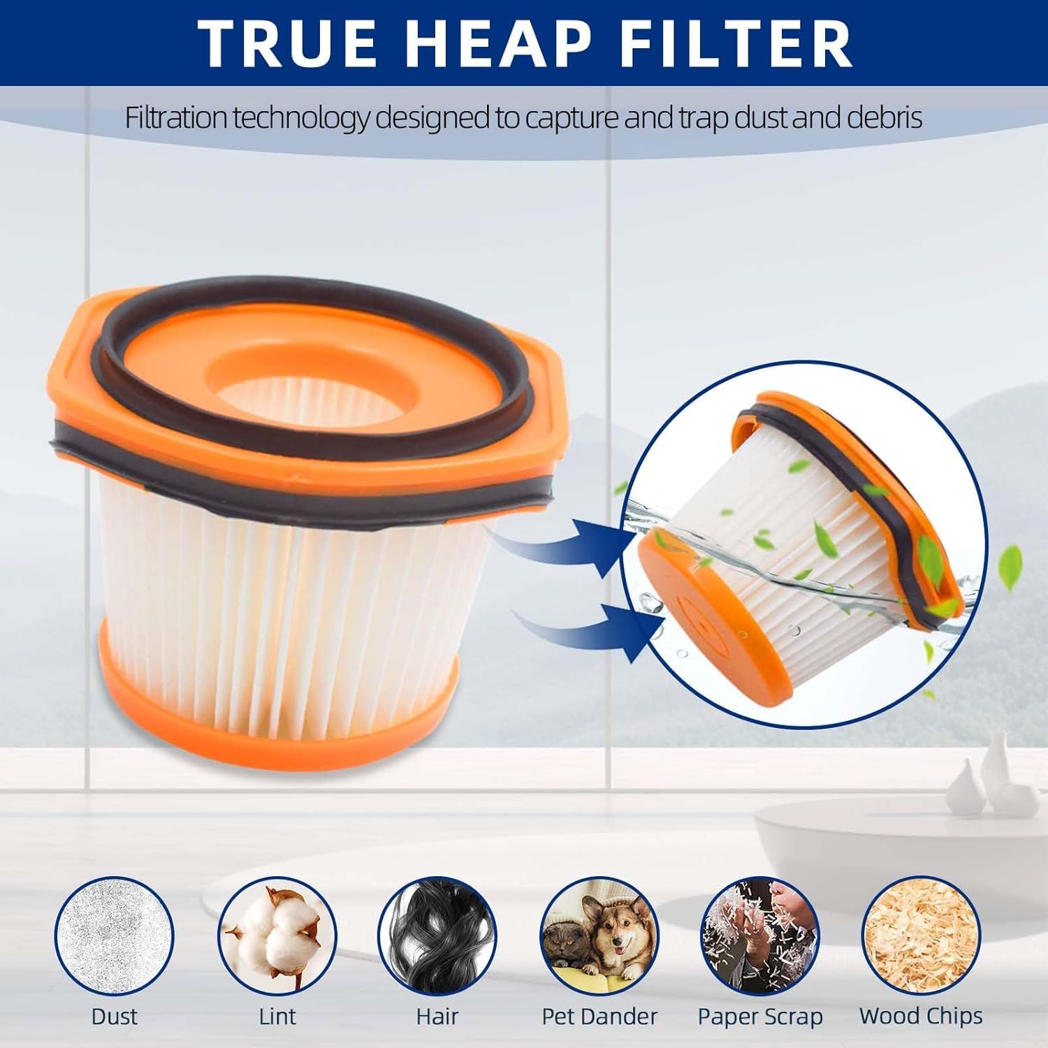 Vacuum Replacement Filters for Shark Wandvac System WV360 WS620 WS630 WS632 WS632BLBRN WS632GDBRN WS632GNBRN WS632PKBRN WS632RGBRN Cordless Stick Vacuum โ image 6