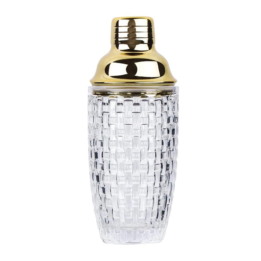 13Oz Glass Cocktail Shaker Set - Glass Shaker for Cocktails, Drink Shakers Cocktail and Cocktail Shakers Gold Easy to Use