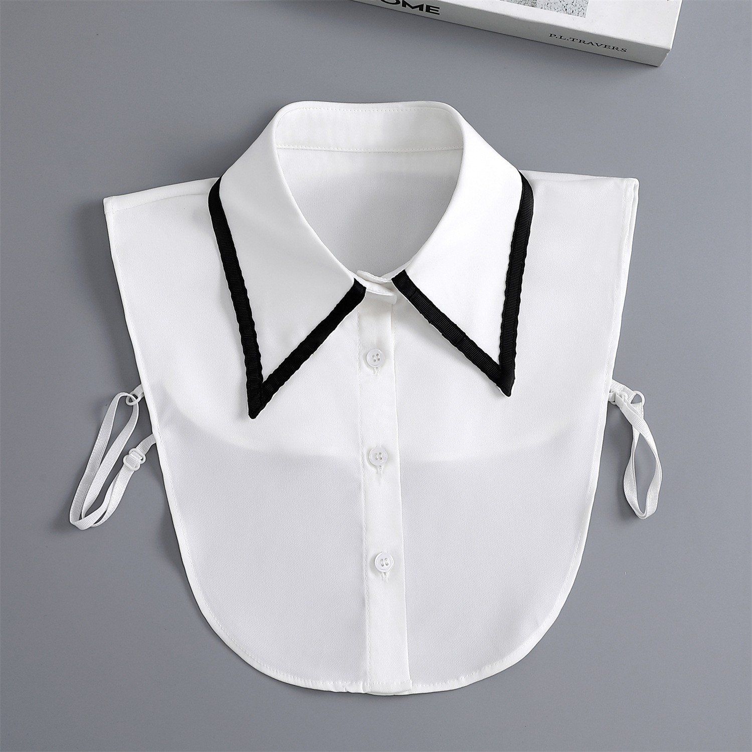 White Detachable Collar for Women, False Dickey Half Top Layering Accessory for Sweaters Shirts and Blouses, One Size — image 2