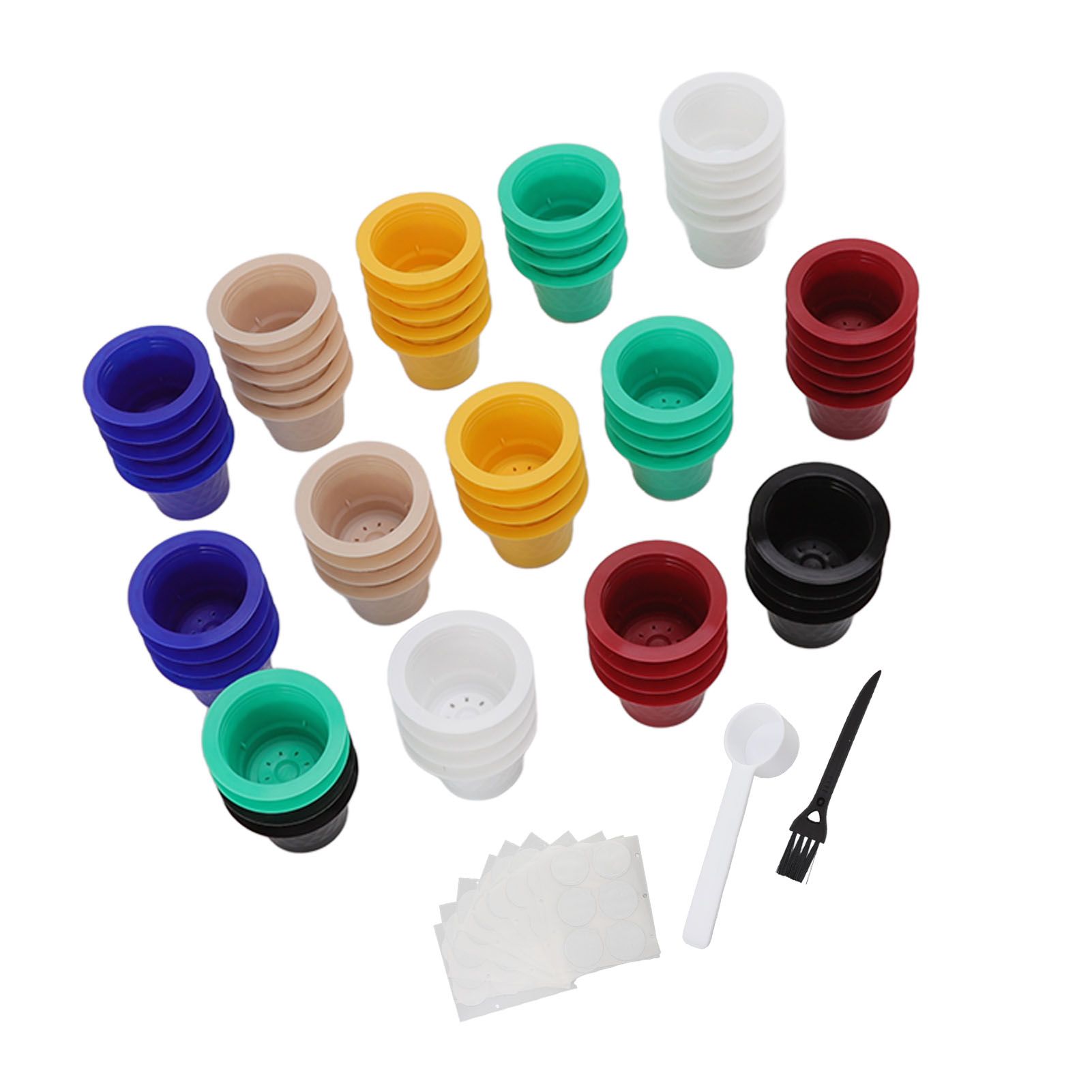 60Pcs Refillable Disposable Coffee Capsule Cup Coffee Capsule Filter Cup for Nespresso Cafe Milk Tea Shop — image 2