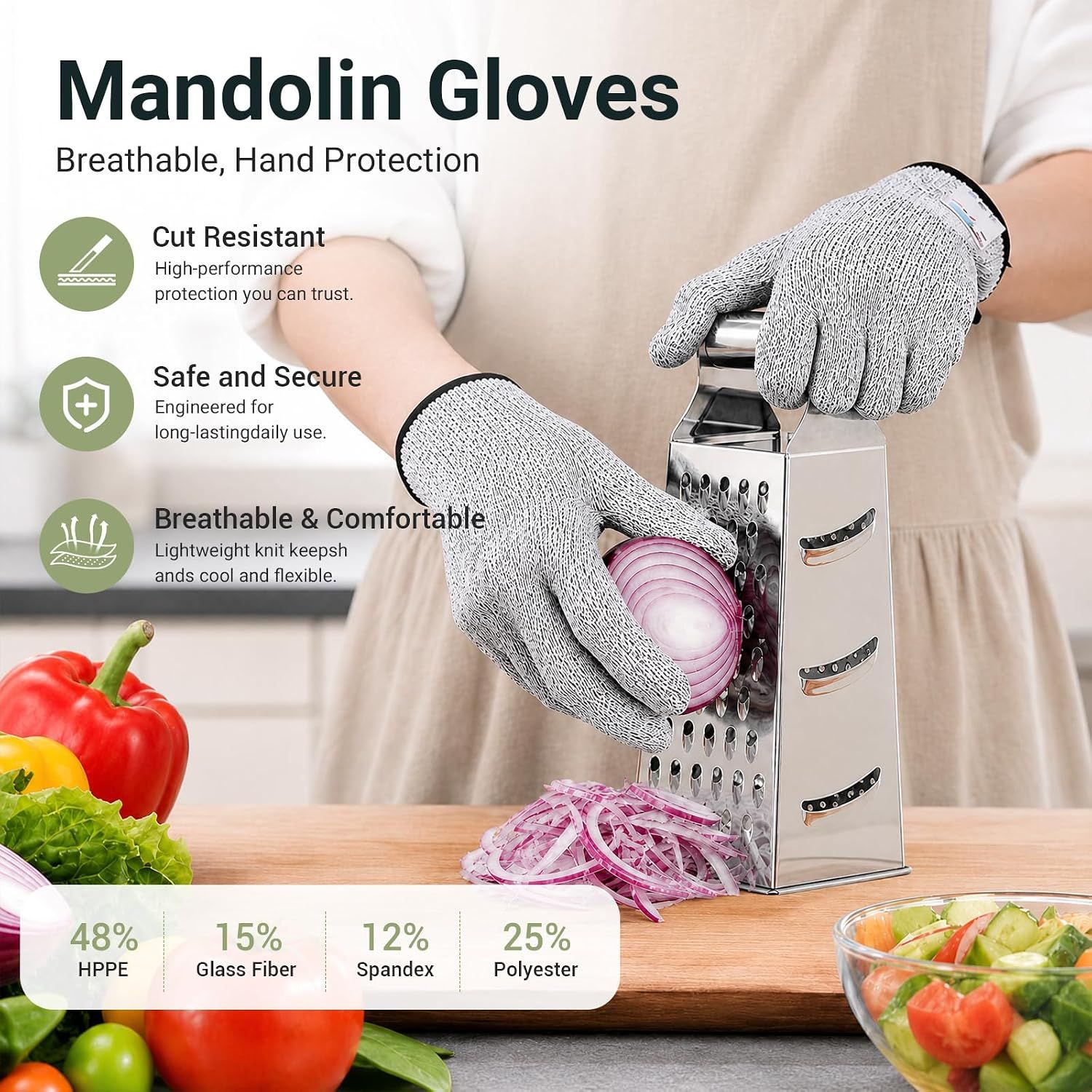 Cut Resistant Gloves for Men Women, Kitchen Gloves for Food Prep, Cutting Gloves With Superior Comfort and Grip for Meat Cutting, Oyster Shucking โ image 5