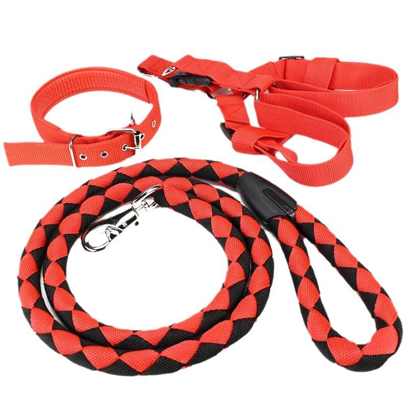 Billionaire dog PP Pet Leash Harness Set S Black three-piece set S (width 1.5 * length 1.5 meters) โ image 2