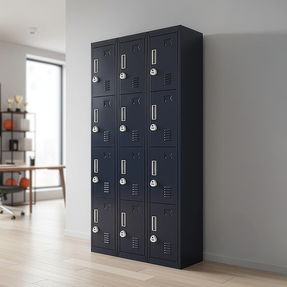 12-Door Locker for Office Gym Shed School Home Storage - 3-Digit Combination Lock — image 2