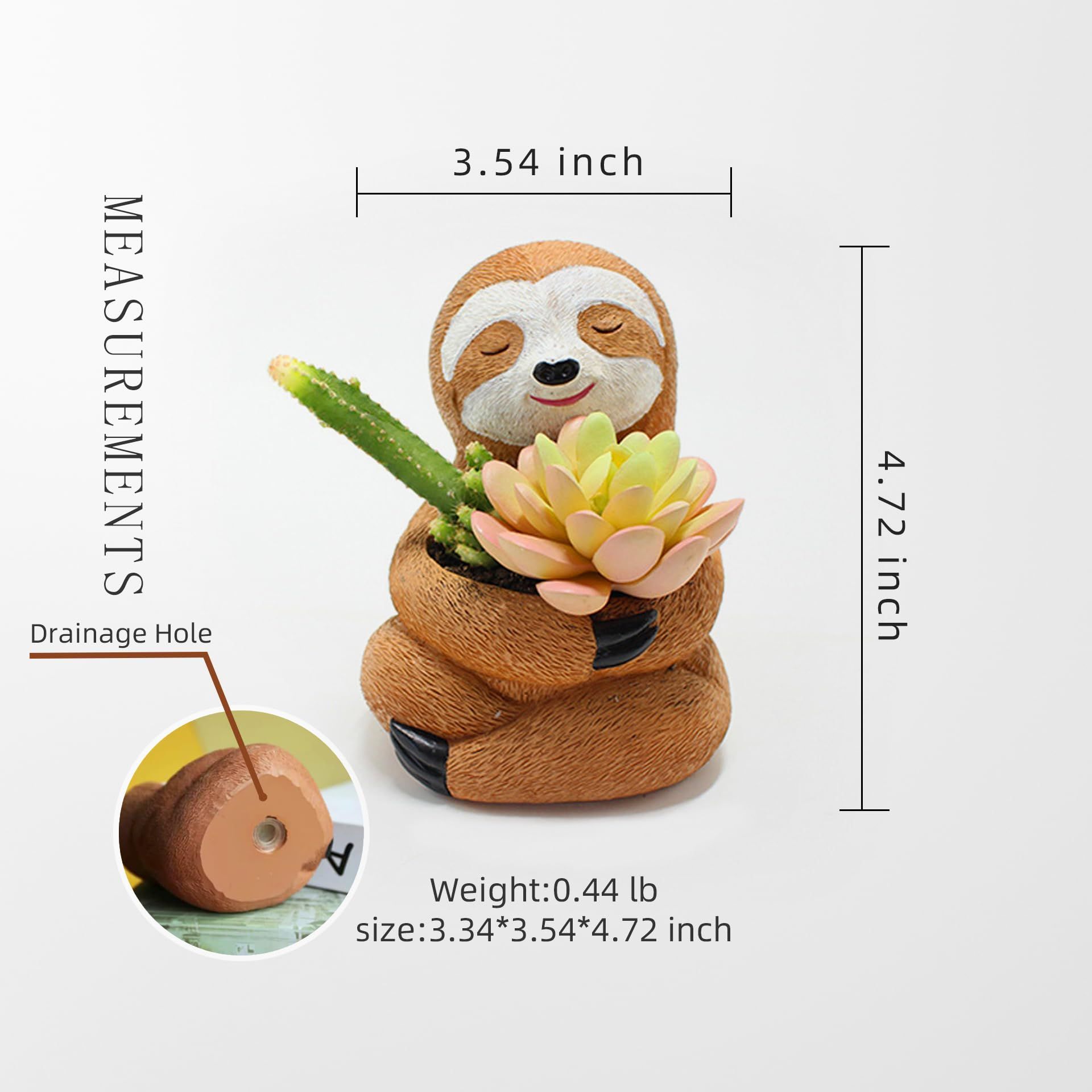 Small Succulent Plant Pot with Drainage Hole Cute Resin Flower Pot Ornaments Home Desktop Greenery Decor (Hugging) โ image 5