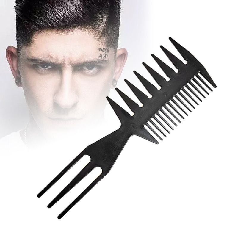 Slicked-back Combs 3 in 1 Fish Tail Bone Shape Hair Extensions Detangling Styling Coloring Comb for Salon Barbers 2pc — image 4