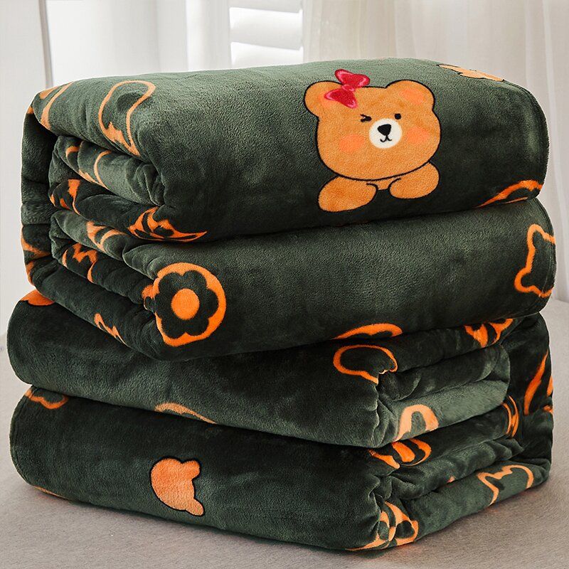 Flannel Blanket Polyester Geometric 120x200cm Meng Bear 200*230cm about 1.6kg