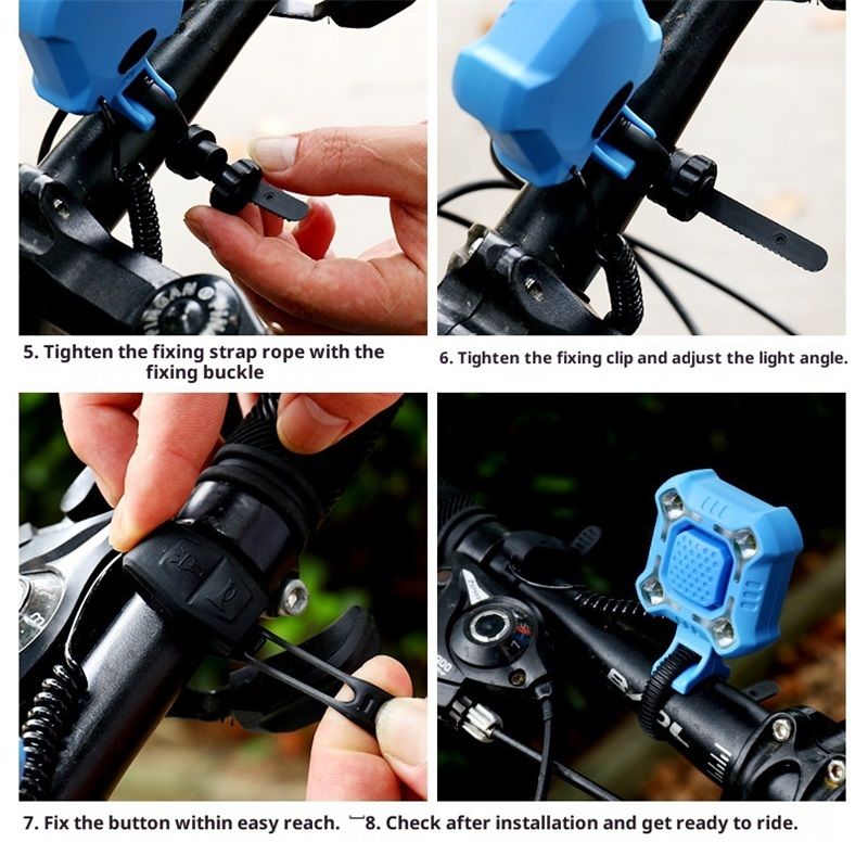 140dB Electric Bike Horn with Headlight, 2 in 1 Bicycle Horn 5 Sound Modes USB-C Rechargeable, Bike Bell with Large Range Floodlight Bike Horn for Adults Kids — image 5