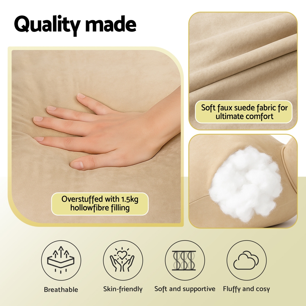 Giselle Reading Pillow Back Rest Lumbar Support Cushion Oatmeal — image 5