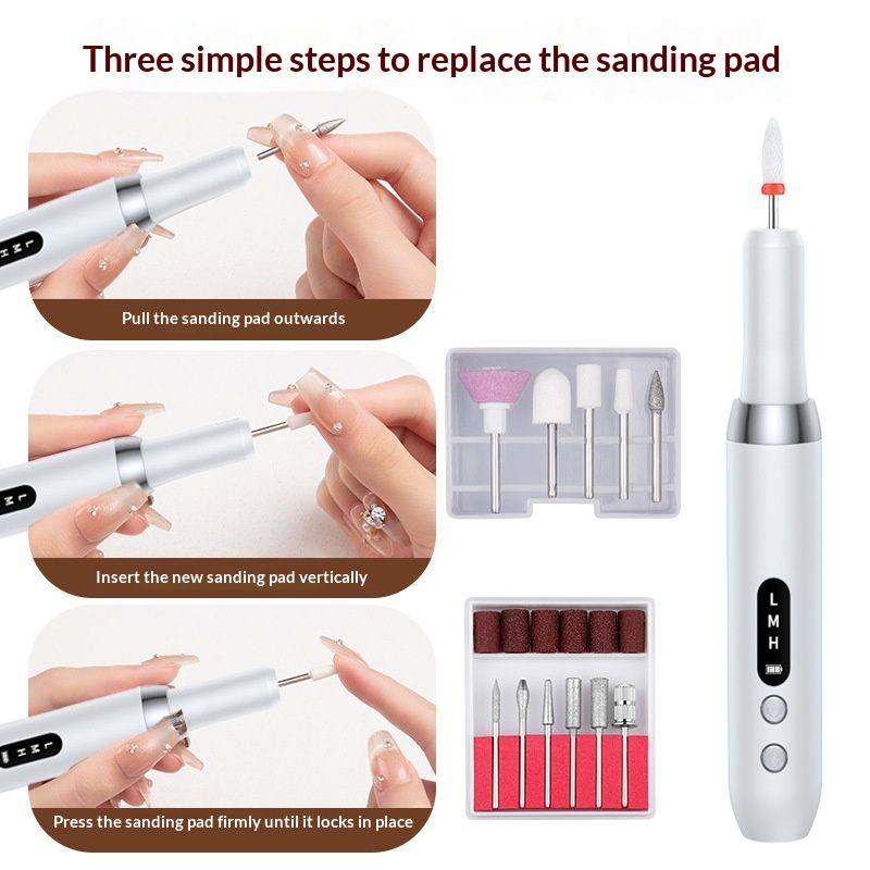 Portable Electric Nail Drills, Manicure and Pedicure Sets for Grinding,polishing and Trimming,Rechargeable Pedestal Nail Polisher — image 5