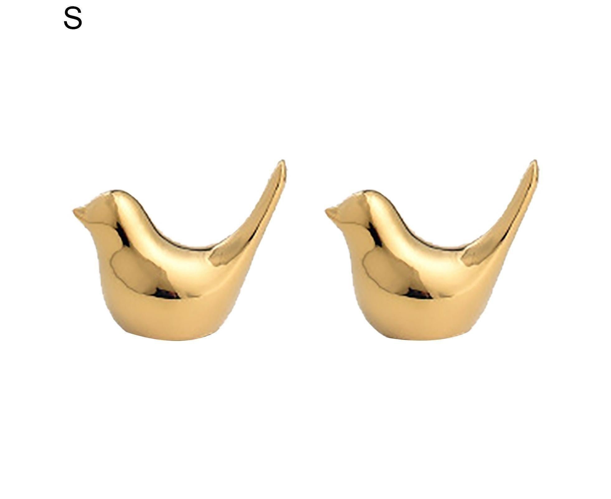 2Pcs Display Mold Wear-resistant Bird Pattern Ceramic Little Bird Statue Ornament for Bookshelf- S — image 2