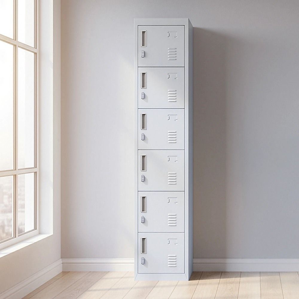 6-Door Locker for Office Gym Shed School Home Storage — image 2