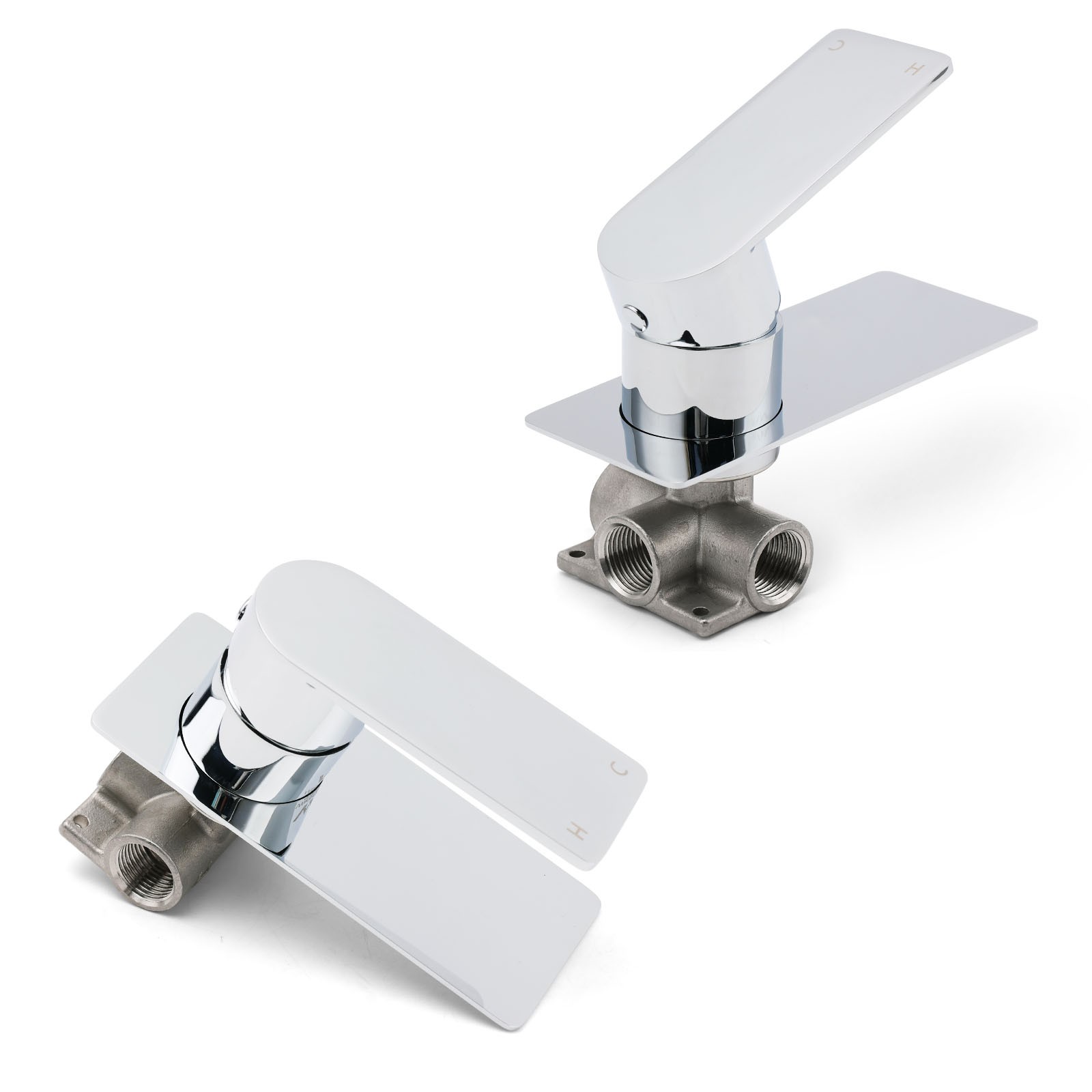 Chrome Square Lever Handle Shower Mixer Hot Cold Water Valve Watermark Standard โ image 3