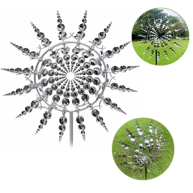 98CM Kinetic Metal Wind Spinner Garden Windmill Outdoor Sculpture Decoration — image 6