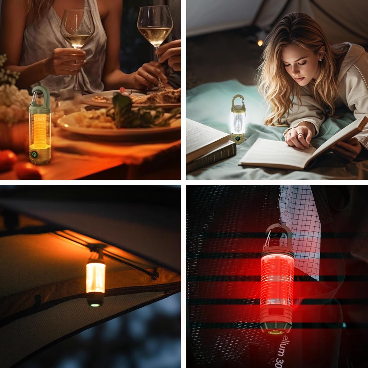 Rechargeable LED Camping Lantern Flashlight: 6 Modes, USB-C, Portable for Hiking, Emergency, Night Walking & Outdoor Adventures(green) — image 5