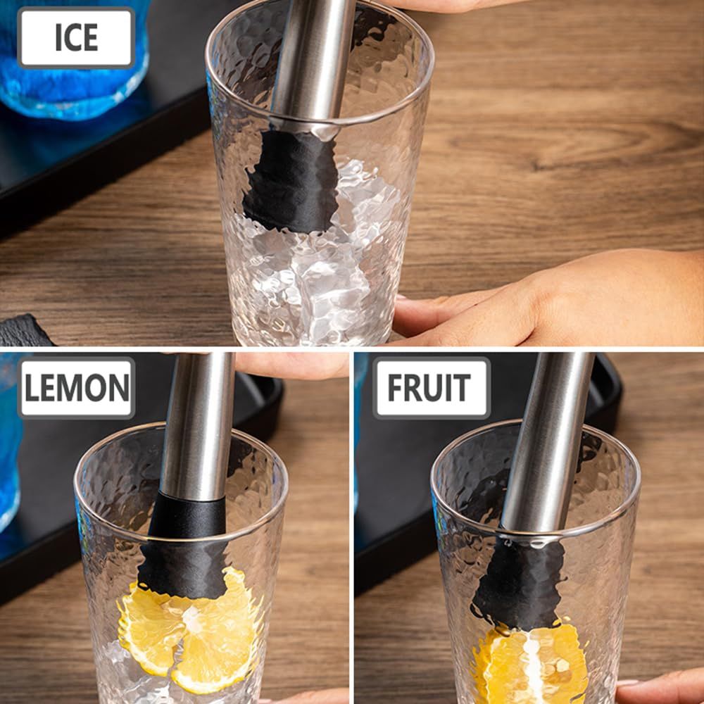 Stainless Steel Muddler for Cocktails, Long Handle Durable Material, Bar Tool for Making Mojito and Fruit Drinks — image 4