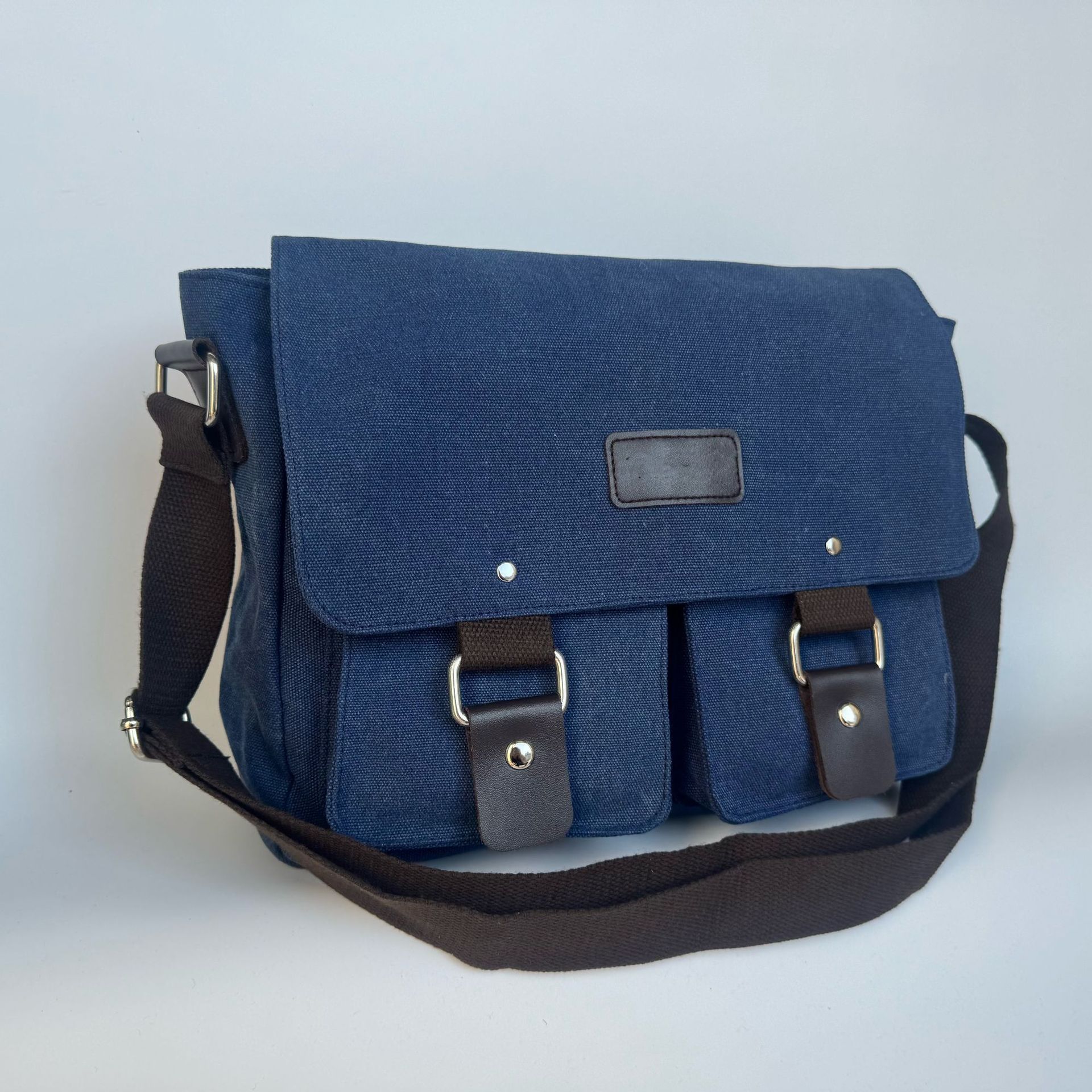 Messenger Bag for Men, Canvas Satchel Shoulder Bag Vintage Crossbody Laptop Bag, Travel Crossbody Purse Briefcase Business Bag for Laptop — image 3