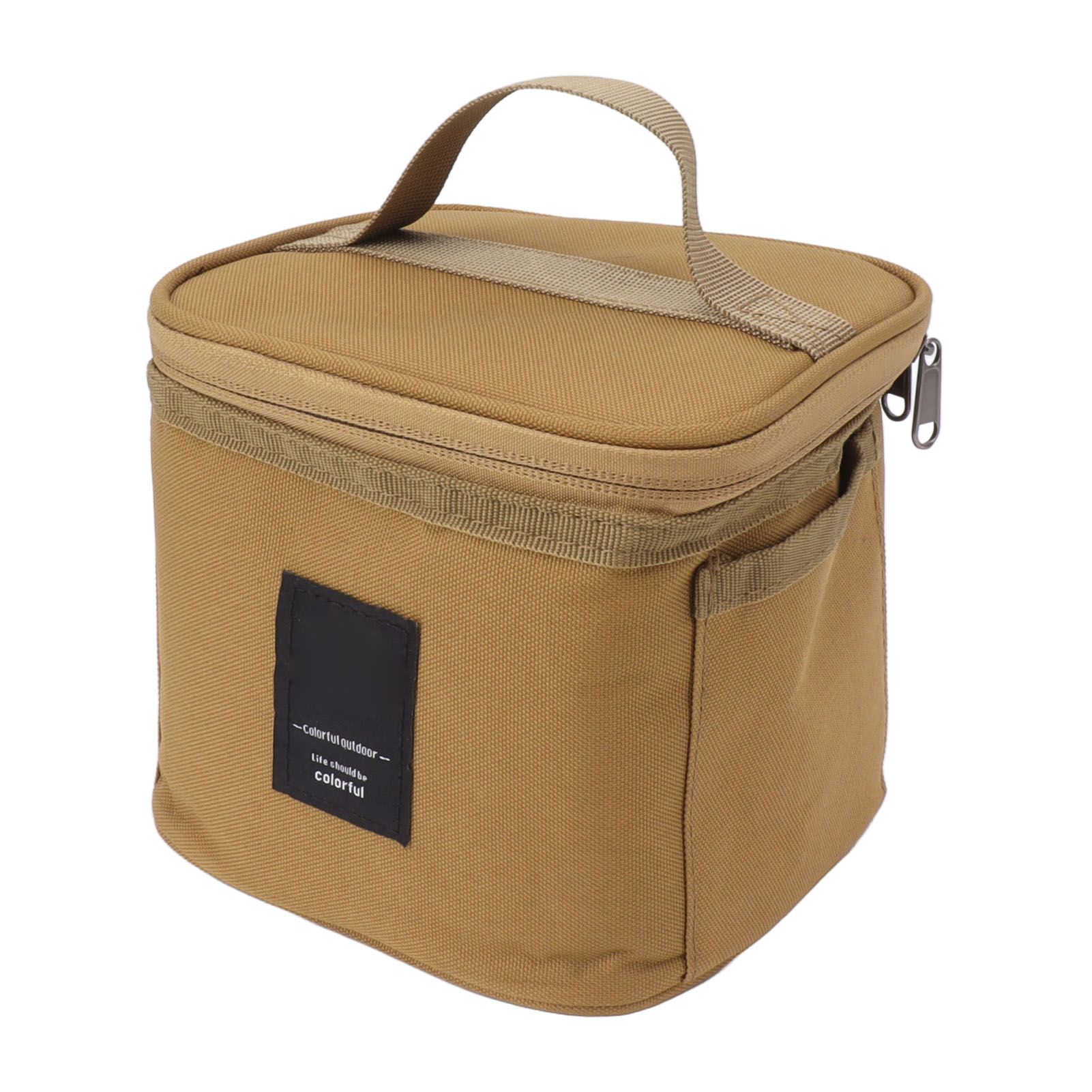 Spice Bottle Carry Bag Removable Inner Divider Oxford Cloth Portable Seasoning Jar Bag for BBQ Picnic Camping Khaki โ image 2