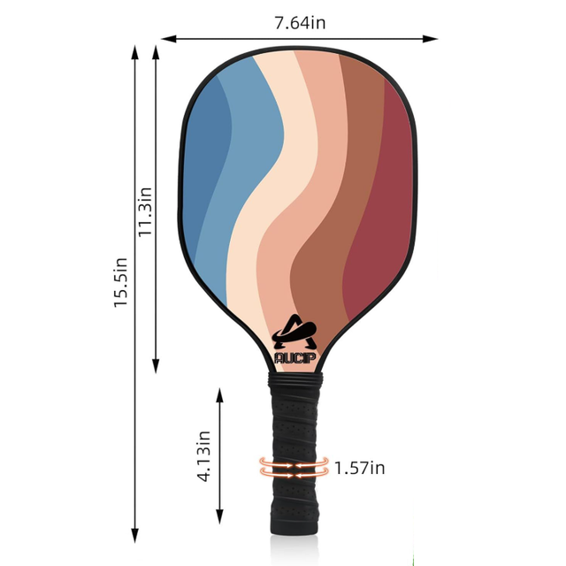 Lightweight 9-Ply Hard Basswood Pickleball Paddle with Curved Stripes Design for Indoor & Outdoor Play - Professional Size Construction, Breathable Non-Slip โ image 2