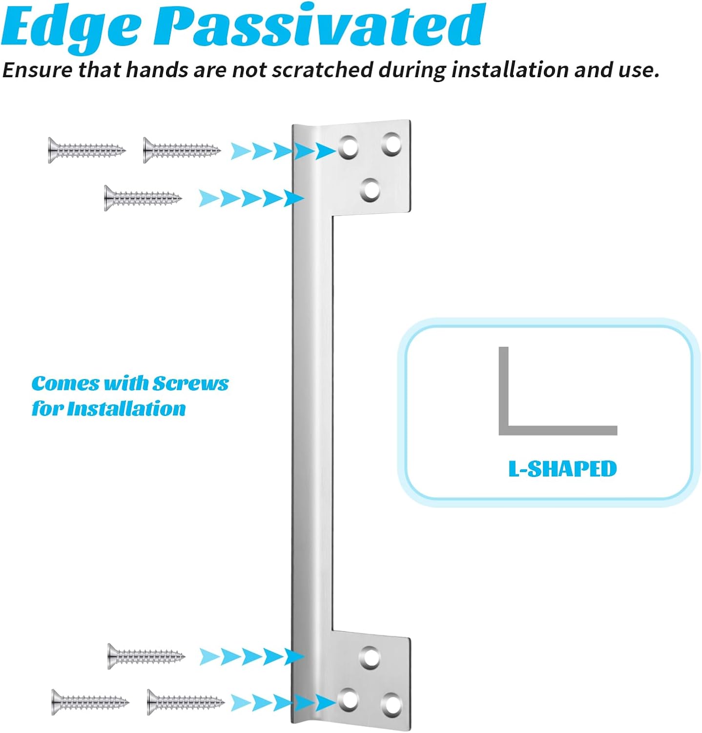 2 Pcs Door Latch Guard Plate 7 Inch Outswing Angle Latch Protector Shield L Shaped Security Reinforcement Striker Plates to Block Access to Door Lock Deadbolt โ image 4