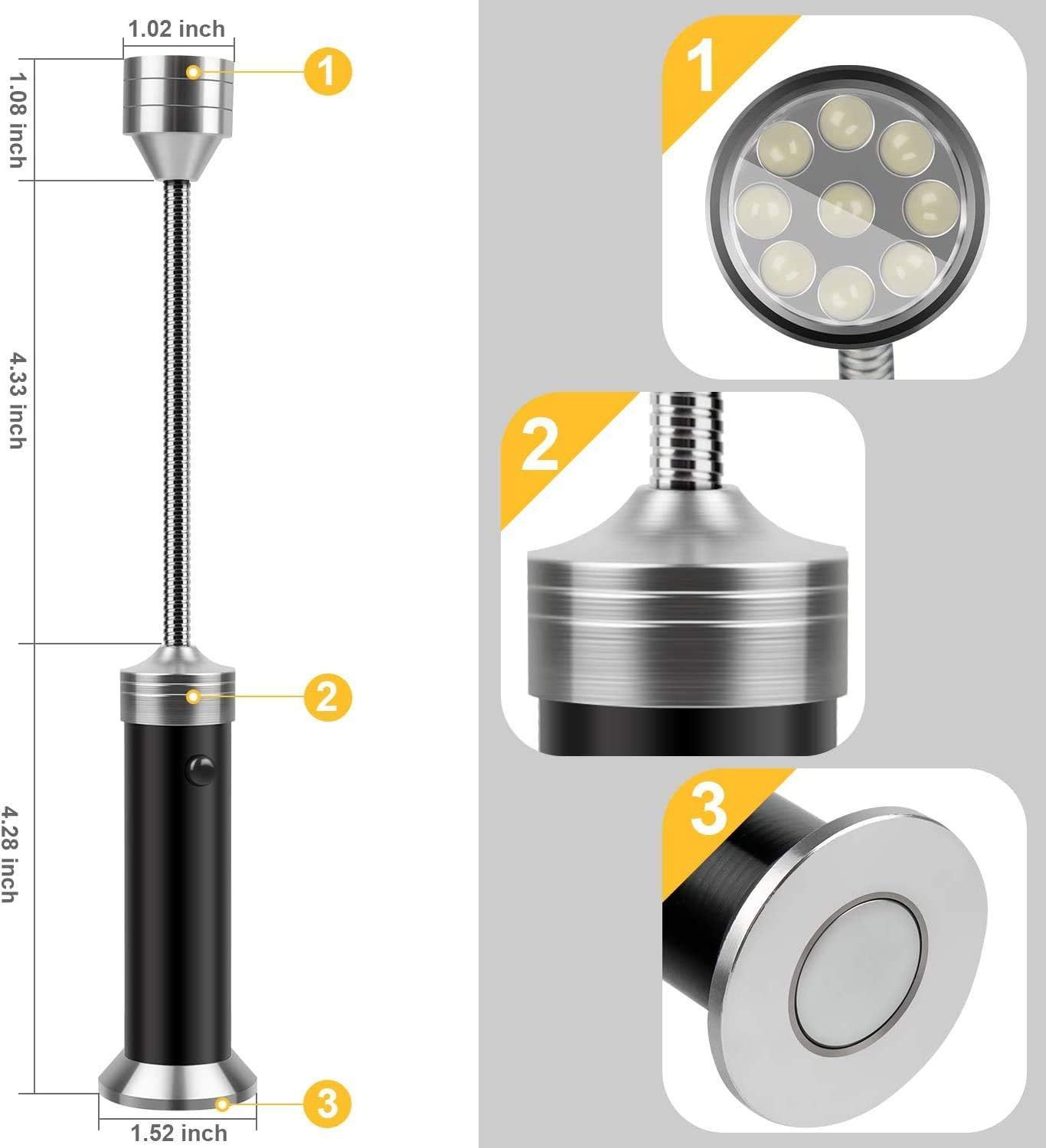 BBQ Grilling Accessories for Outdoor with Magnetic Base,360 Degree Flexible Neck, Water Heat Resistant,2 Pack โ image 3