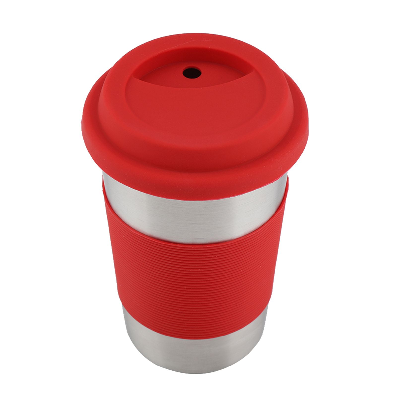500ml Stainless Steel Cup Drinking with Silicone Cover & Lid Heat Insulation Water Bottle (Red) โ image 4