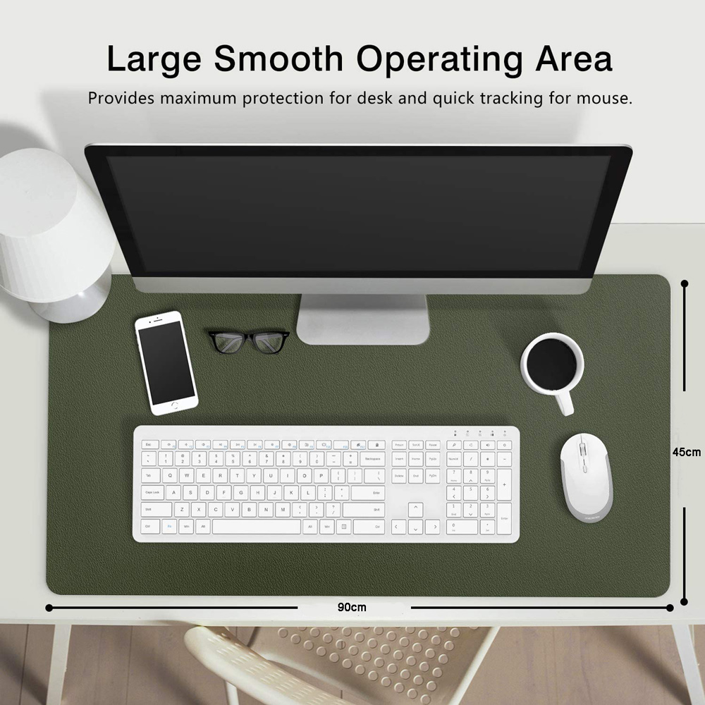 Orange 90cm*45cm Dual Side Office Desk Pad Waterproof PU Leather Computer Mouse Pad โ image 4