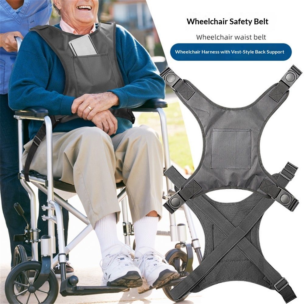 Wheelchair Seat Belt, Wheelchair Harness for Adults, Torso Support Vest Restraint, Safety Belt for Elderly, Vest Soft Chest Restraint with Adjustable Straps to — image 2