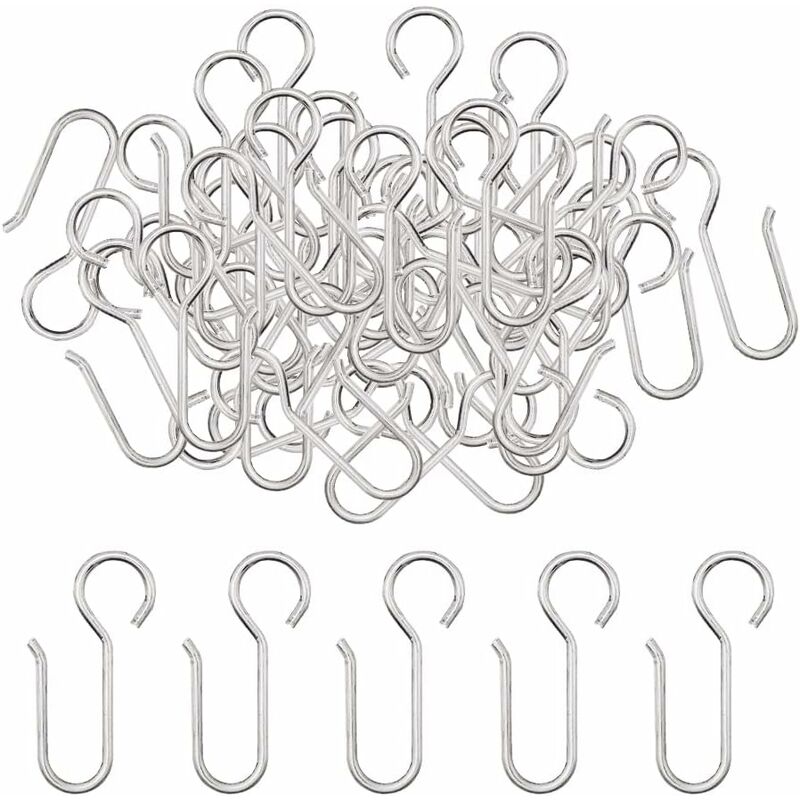 Heavy Duty Zinc Curtain Clips, 40 Pieces 50x2.5mm Curtain Rail Hooks for Door Curtains