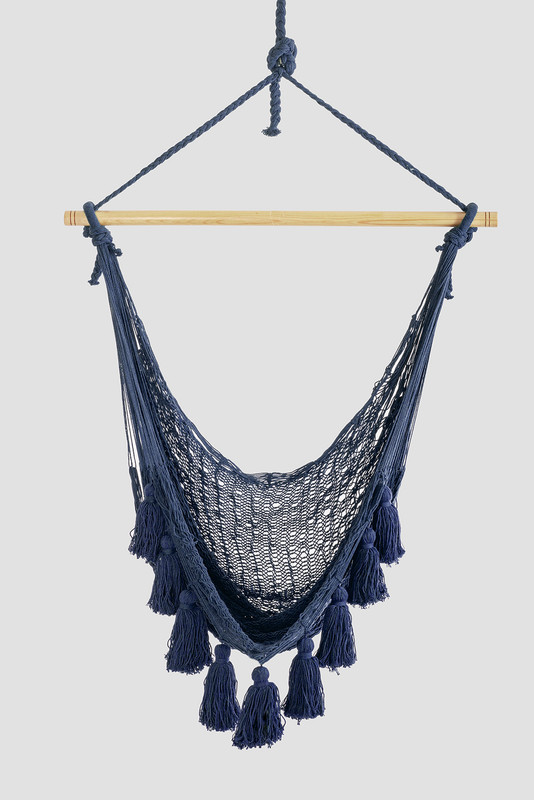 Deluxe Extra Large Mexican Hammock Chair in Outdoor Cotton Colour Blue โ image 6